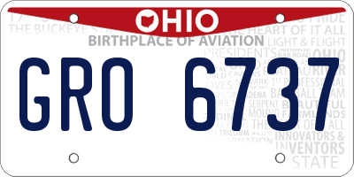 OH license plate GRO6737