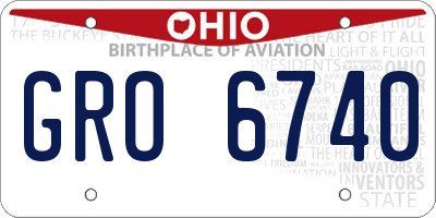 OH license plate GRO6740