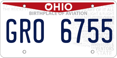 OH license plate GRO6755