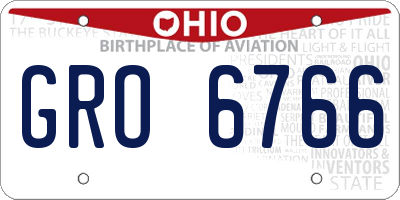 OH license plate GRO6766