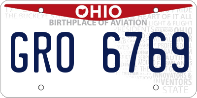 OH license plate GRO6769
