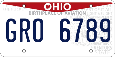 OH license plate GRO6789