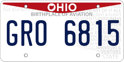 OH license plate GRO6815
