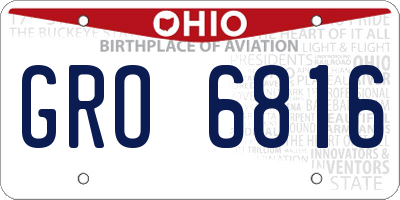 OH license plate GRO6816