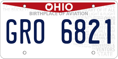 OH license plate GRO6821