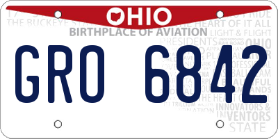 OH license plate GRO6842