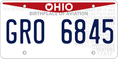 OH license plate GRO6845