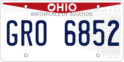 OH license plate GRO6852