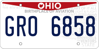 OH license plate GRO6858