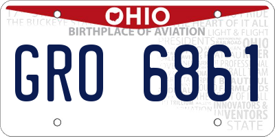 OH license plate GRO6861
