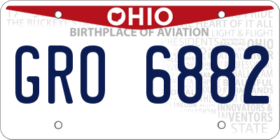 OH license plate GRO6882