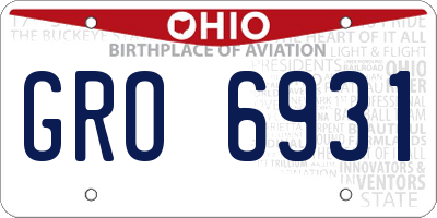 OH license plate GRO6931