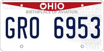 OH license plate GRO6953