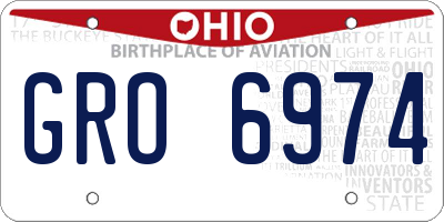 OH license plate GRO6974