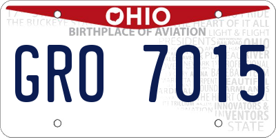 OH license plate GRO7015