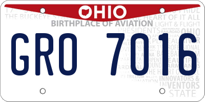 OH license plate GRO7016