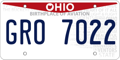 OH license plate GRO7022