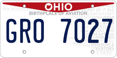 OH license plate GRO7027