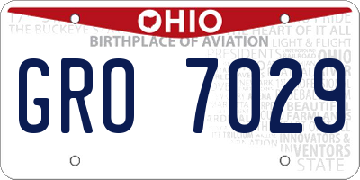 OH license plate GRO7029