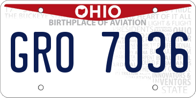OH license plate GRO7036