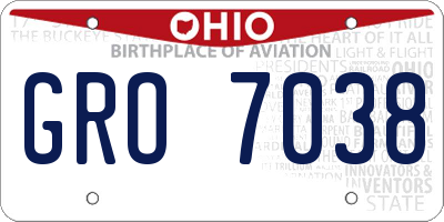 OH license plate GRO7038