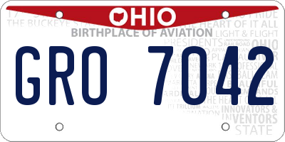 OH license plate GRO7042