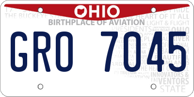 OH license plate GRO7045