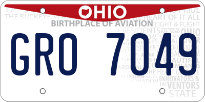 OH license plate GRO7049