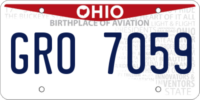 OH license plate GRO7059