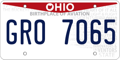 OH license plate GRO7065