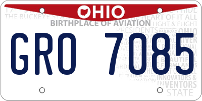 OH license plate GRO7085