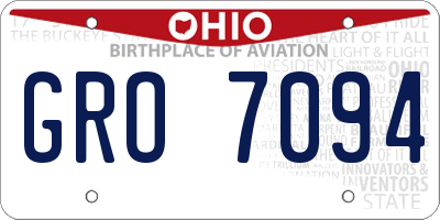 OH license plate GRO7094