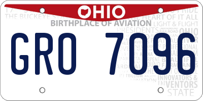 OH license plate GRO7096