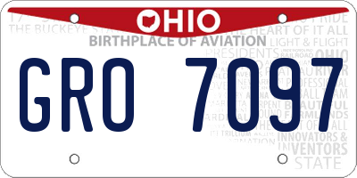OH license plate GRO7097