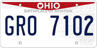OH license plate GRO7102