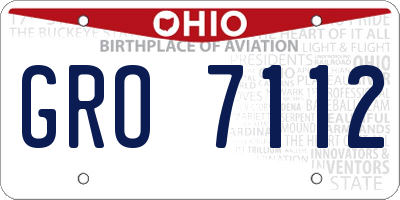 OH license plate GRO7112