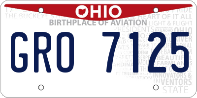 OH license plate GRO7125
