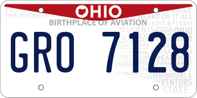 OH license plate GRO7128