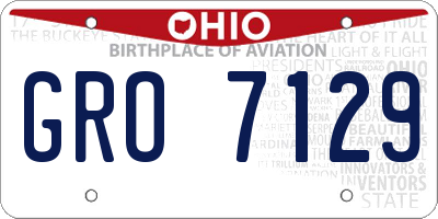 OH license plate GRO7129