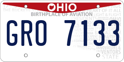 OH license plate GRO7133