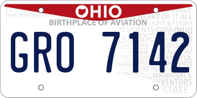 OH license plate GRO7142