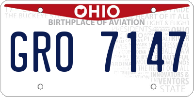 OH license plate GRO7147