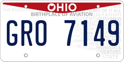 OH license plate GRO7149