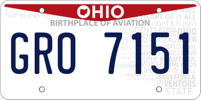 OH license plate GRO7151