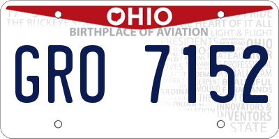 OH license plate GRO7152