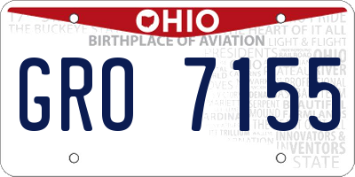 OH license plate GRO7155