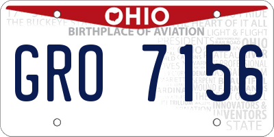 OH license plate GRO7156