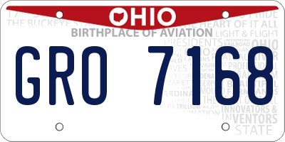 OH license plate GRO7168