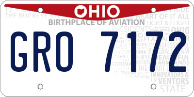 OH license plate GRO7172