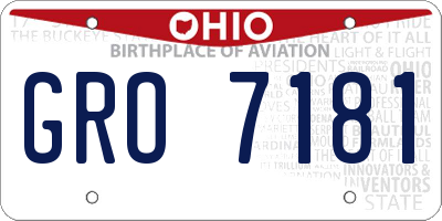 OH license plate GRO7181